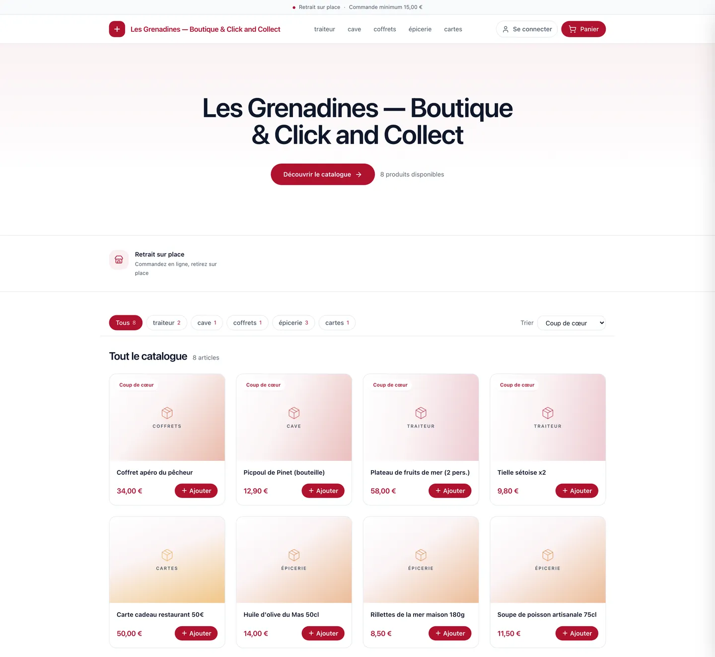 Boutique en ligne, La boutique en ligne, servie par le même catalogue que la caisse du magasin.